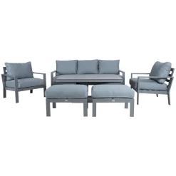 Veranda & Terrasse|Loungemøbler Salg-Hagemøbelsett HOME4YOU Rio 6 deler Gråbeige