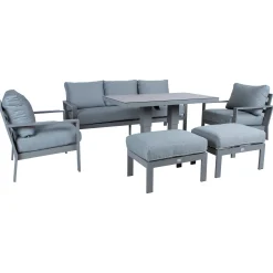 Veranda & Terrasse|Loungemøbler Salg-Hagemøbelsett HOME4YOU Rio 6 deler Gråbeige