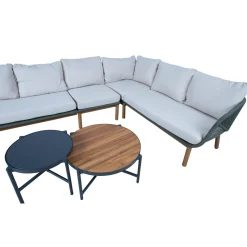 Hagemøbelsett HOME4YOU Tuxedo hjørnesofa og 2 bord
