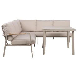 Veranda & Terrasse|Loungemøbler Salg-Hagemøbelsett HOME4YOU Upland bord og hjørnesofa Beige