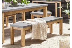 Spisegrupper Hage-Hagemøbelsett med bord og 2 benker grå OSTUNI Grey