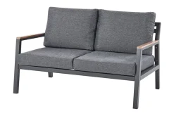 Veranda & Terrasse|Loungesett-Hagemøbelsett 4-seters mørkegrå DELIA Svart