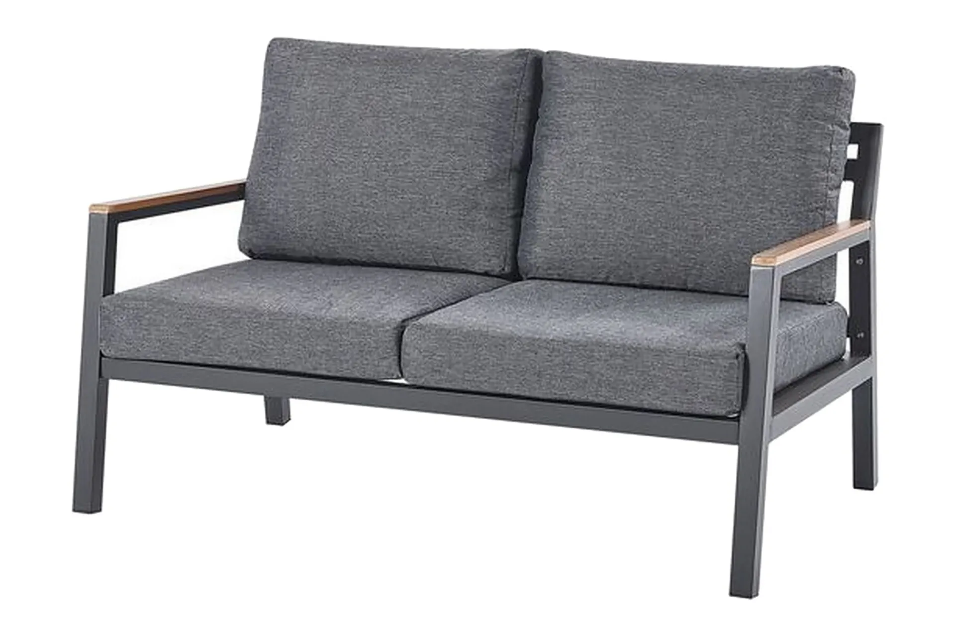 Veranda & Terrasse|Loungesett-Hagemøbelsett 4-seters mørkegrå DELIA Svart