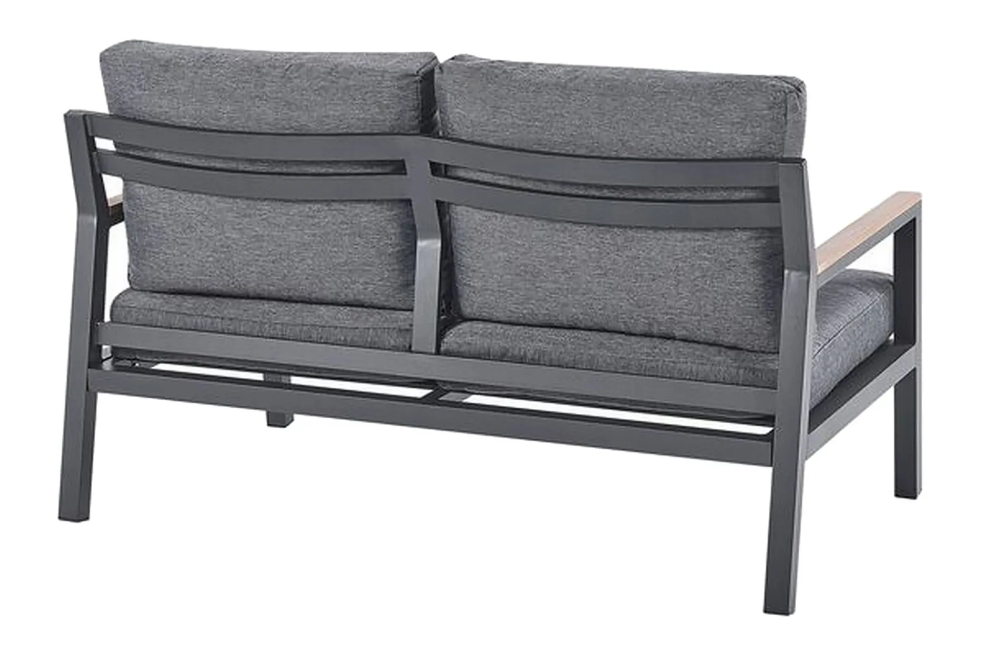 Veranda & Terrasse|Loungesett-Hagemøbelsett 4-seters mørkegrå DELIA Svart