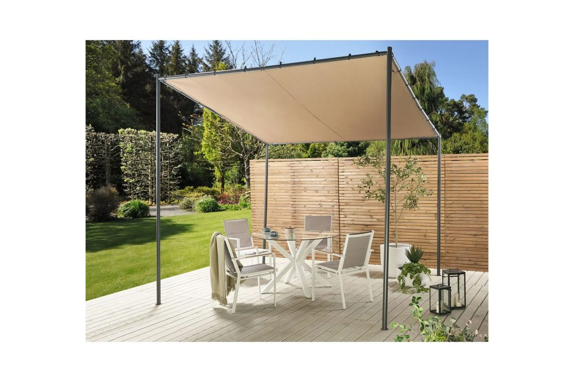 Pergola-Hagepergola Vimino Beige,Svart