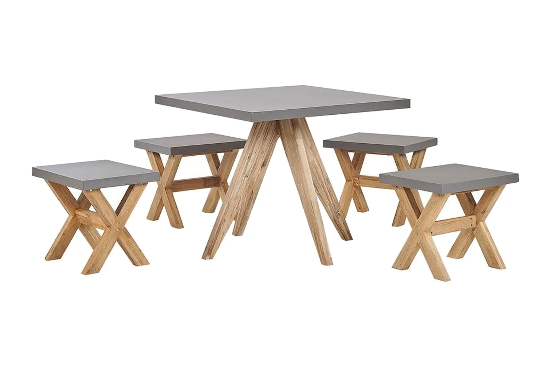 Hagesett med bord og 4 krakker 90 x 90 cm OLBIA