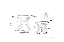 Hagesett med bord og 4 krakker 90 x 90 cm OLBIA