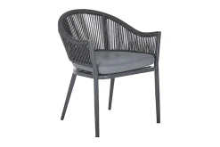 Hagesett med bord og 4 stoler i aluminium MILETO