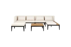 Loungesett|Loungesett-Hagesofagruppe med bord 4-seters Bracciano Beige,Brun,Svart