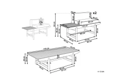 Loungesett|Loungesett-Hagesofagruppe 2-seter Giaveno Brun,Hvit