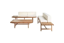 Loungesett|Loungesett-Hagesofagruppe 4-seters Giaveno Brun,Hvit