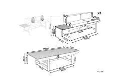 Loungesett|Loungesett-Hagesofagruppe 4-seters Giaveno Brun,Hvit