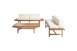 Loungesett|Loungesett-Hagesofagruppe 4-seters Giaveno Brun,Hvit