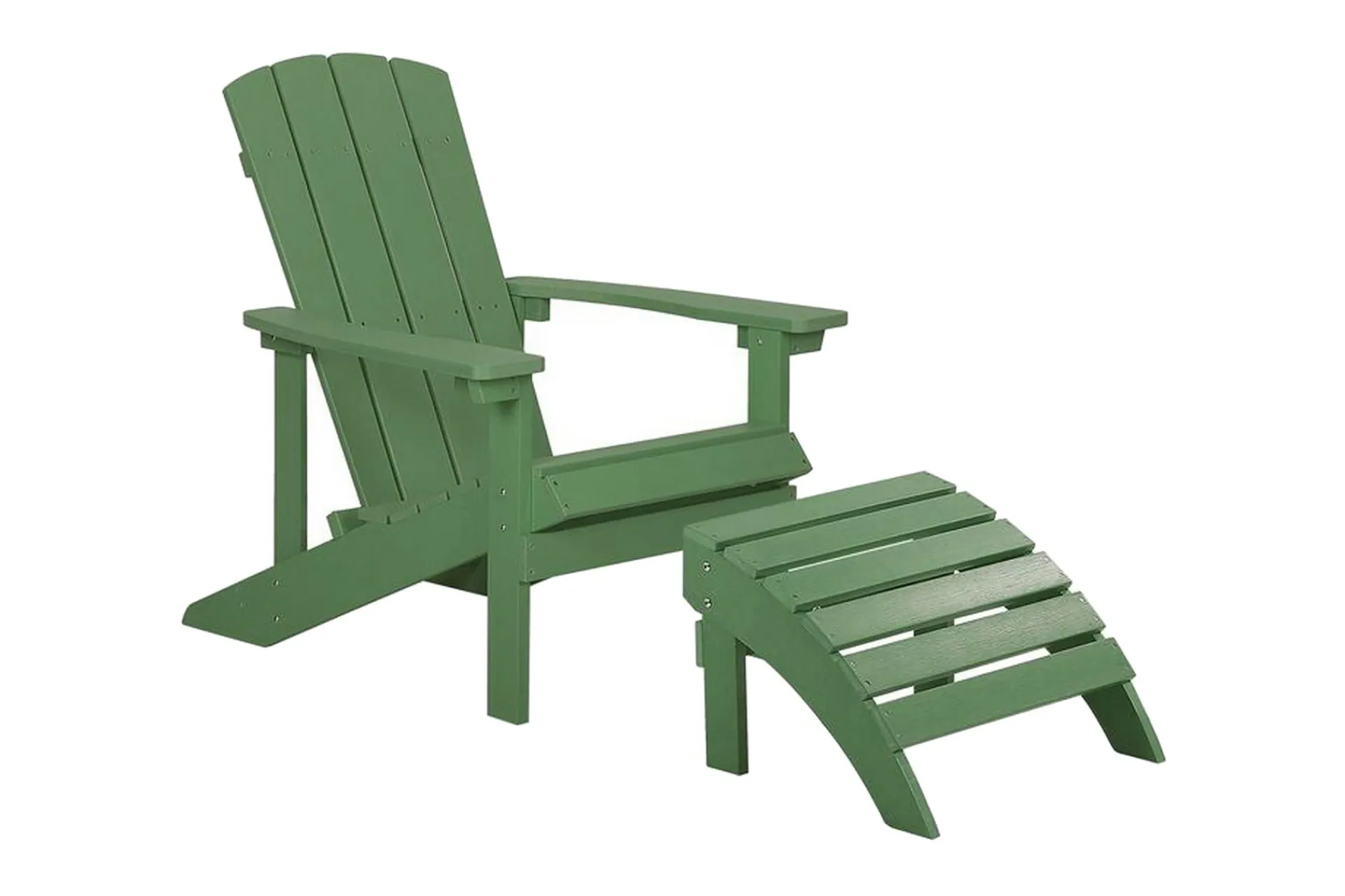 Solstoler-Hagestol med fotskammel ADIRONDACK Grønn