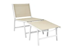 Utelenestoler|Loungestol Ute-Hagestol sett med 2 Marceddi Beige,Hvit