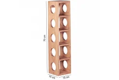 Wohnling Oppbevaringshylle-Halkett Vinstativ 15x15 cm Tre/Natur