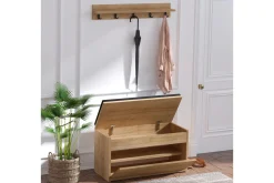 Møbelsett Til Gang & Entre|Gangoppbevaring-Hall Stand Eik|Svart Natur,Svart
