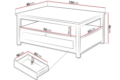 Sofabord-Hammerdal Sofabord 104 cm Hvit,Eik