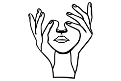 Hand Face Veggdekor