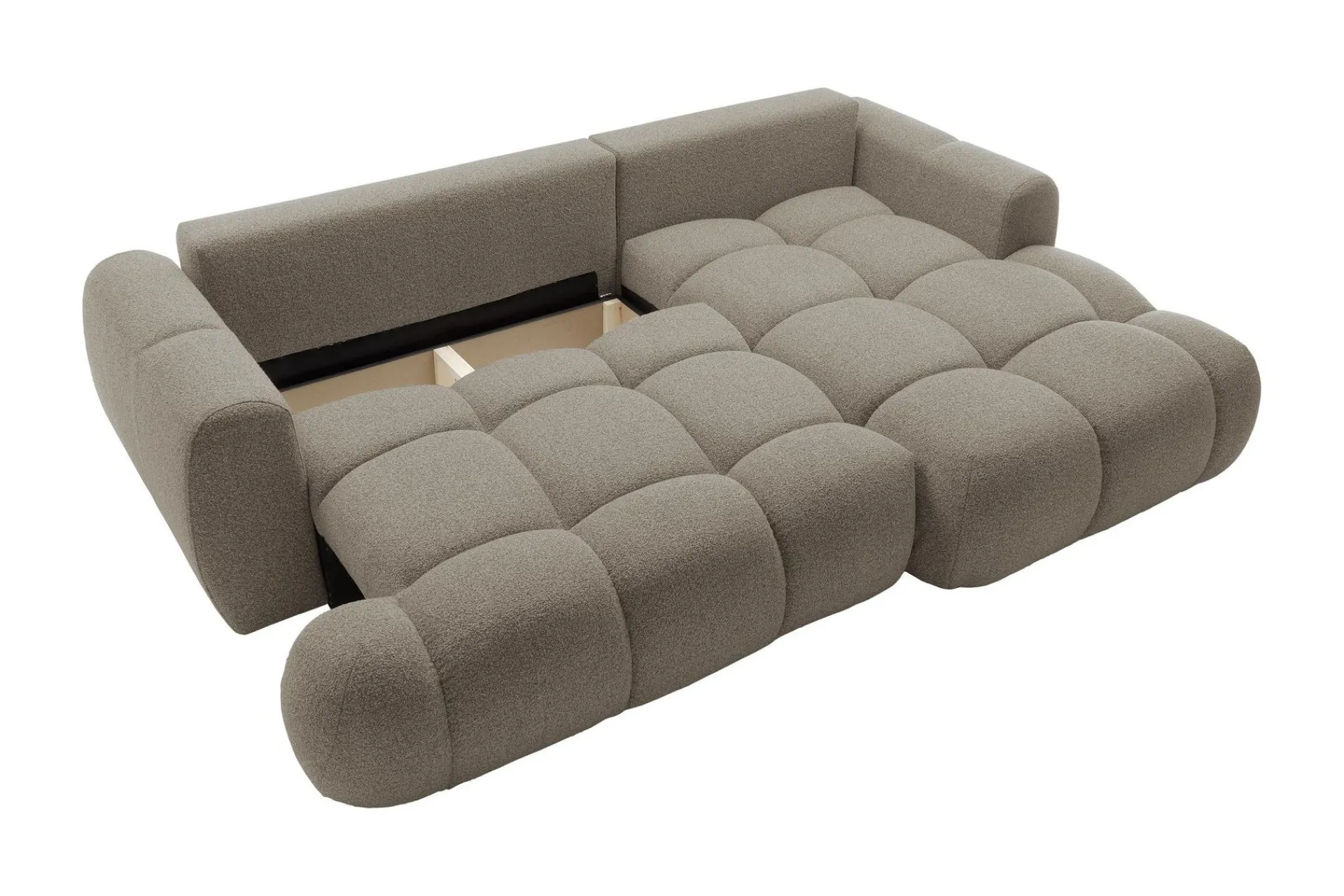 Sofa Med Sjeselong|2 Seter Sofa-Handu Sovesofa med Sjeselong 3-seter i Bouclé Beige