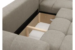 Sofa Med Sjeselong|2 Seter Sofa-Handu Sovesofa med Sjeselong 3-seter i Bouclé Beige