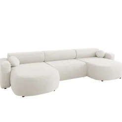 Sovesofaer-Hanish Sovesofa med dobbel sjeselong 5-seter Hvit