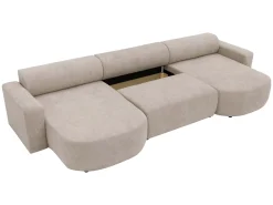 Sovesofaer-Hanish Sovesofa med dobbel sjeselong 5-seter Hvit
