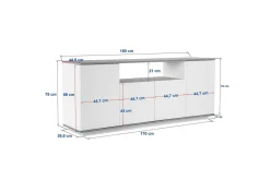Gangbord|Avlastningsbord-Hano Konsollbord 180 cm Mellomfarget tre,Hvit