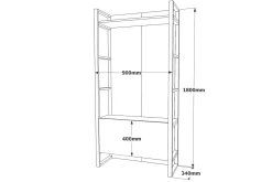 Hardyng Hallmöbelset 34x90 cm Høyre