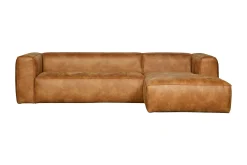 WOOOD Sofa Med Sjeselong-Harlow Divan sofa Høyre Ekte lær Konjakk