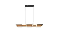 Trio Lighting Kjøkkenlampe|Taklampe-Harper LED-Pendellampe Mattsvart/Tre