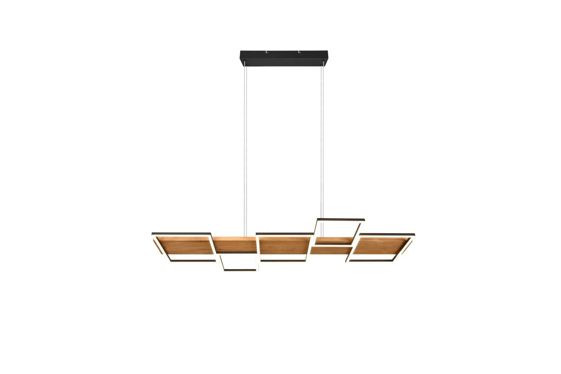 Trio Lighting Kjøkkenlampe|Taklampe-Harper LED-Pendellampe Mattsvart/Tre