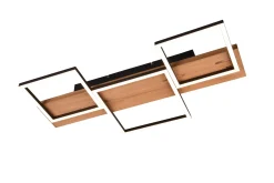 Trio Lighting Taklampe|Kjøkkenlampe-Harper LED-Taklampe 65 cm Mattsvart/Tre
