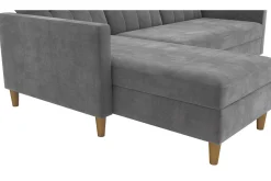 Dorel Home Velour Sofa & Fløyel Sofa-Hartford 3-sits Divansovesofa Grå