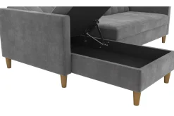 Dorel Home Velour Sofa & Fløyel Sofa-Hartford 3-sits Divansovesofa Grå