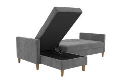 Dorel Home Velour Sofa & Fløyel Sofa-Hartford 3-sits Divansovesofa Grå