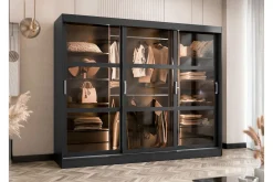 Garderober & Garderobesystem|Knaggerekke-Harvans Garderobeskap 250x203 cm Svart