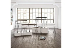 Dorel Home Kontorbord-Haven Skrivebord 114 cm med Oppbevaringshylle Valnøttsbrun/S Valnöt