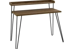 Dorel Home Kontorbord-Haven Skrivebord 114 cm med Oppbevaringshylle Valnøttsbrun/S Valnöt