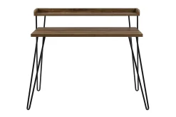 Dorel Home Kontorbord-Haven Skrivebord 114 cm med Oppbevaringshylle Valnøttsbrun/S Valnöt