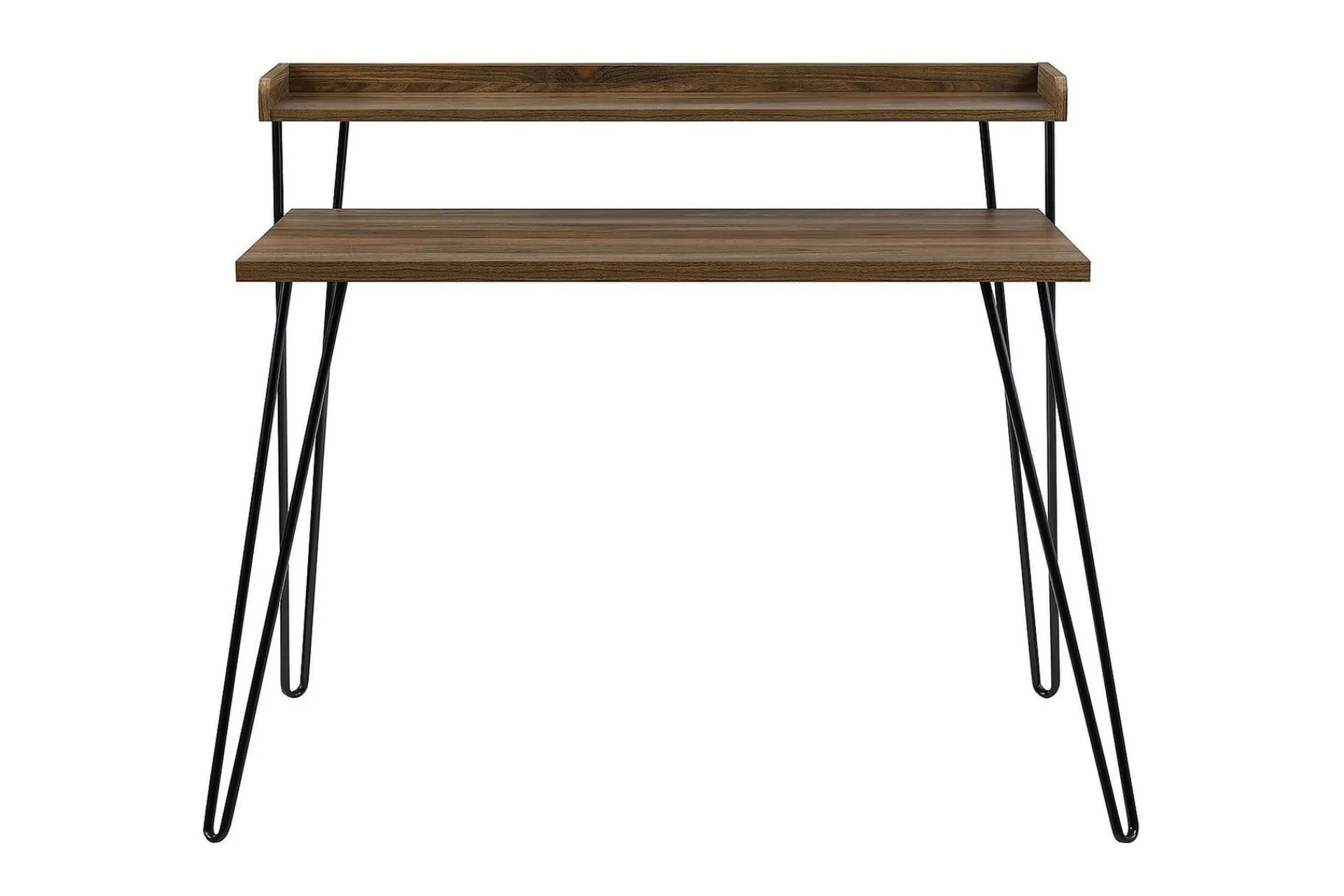Dorel Home Kontorbord-Haven Skrivebord 114 cm med Oppbevaringshylle Valnøttsbrun/S Valnöt