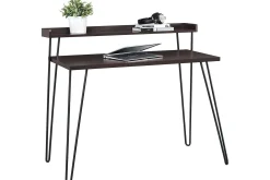 Dorel Home Haven Skrivebord 114 cm med Oppbevaringshylle /Svart
