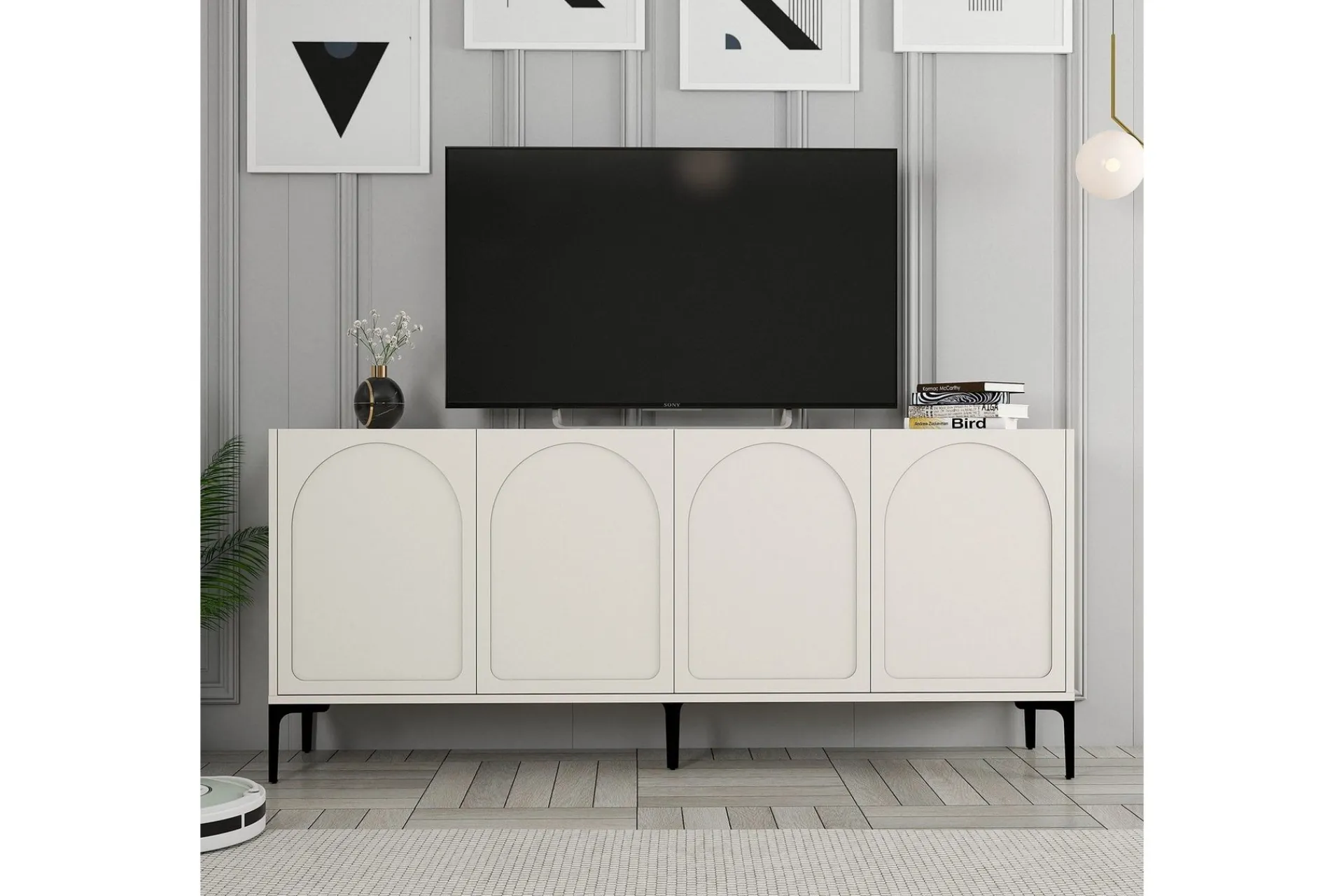 Gangbord|Avlastningsbord-Hazim Konsollbord 180 cm Cream,Svart