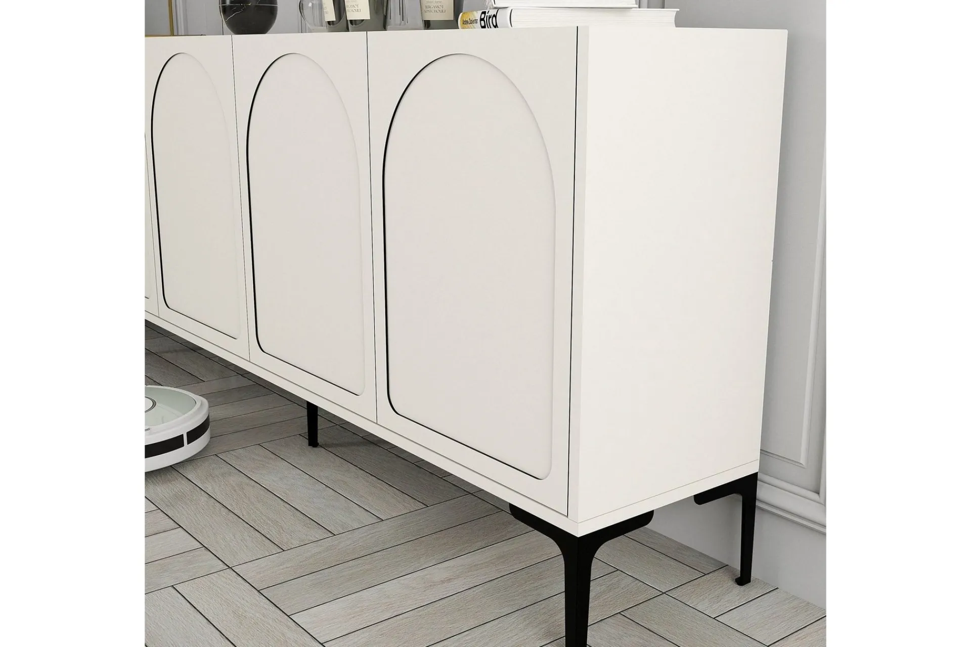 Gangbord|Avlastningsbord-Hazim Konsollbord 180 cm Cream,Svart