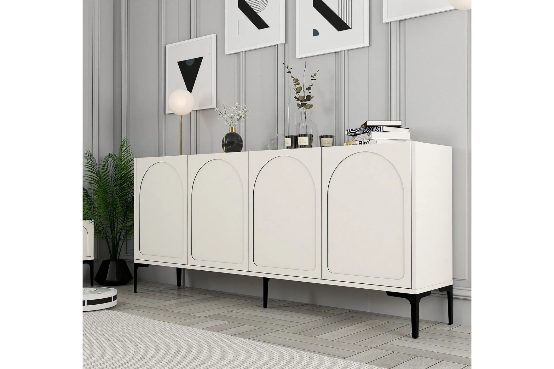 Gangbord|Avlastningsbord-Hazim Konsollbord 180 cm Cream,Svart