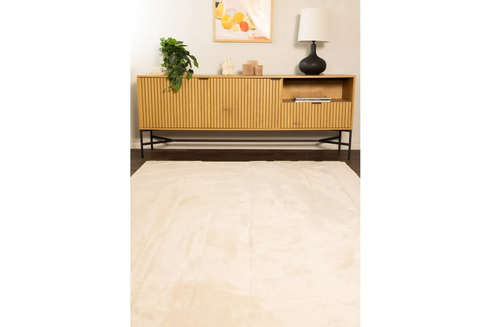 KM Home Skinn & Pelstepper|Sitteputer-Heaven Trend Maskinvevd teppe 200x290 cm Beige