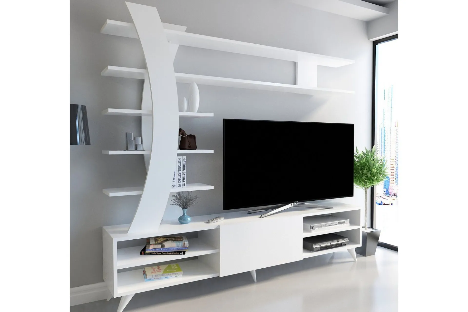 Tv-Møbelsett-Hejde TV-Benk 180 cm Hvit