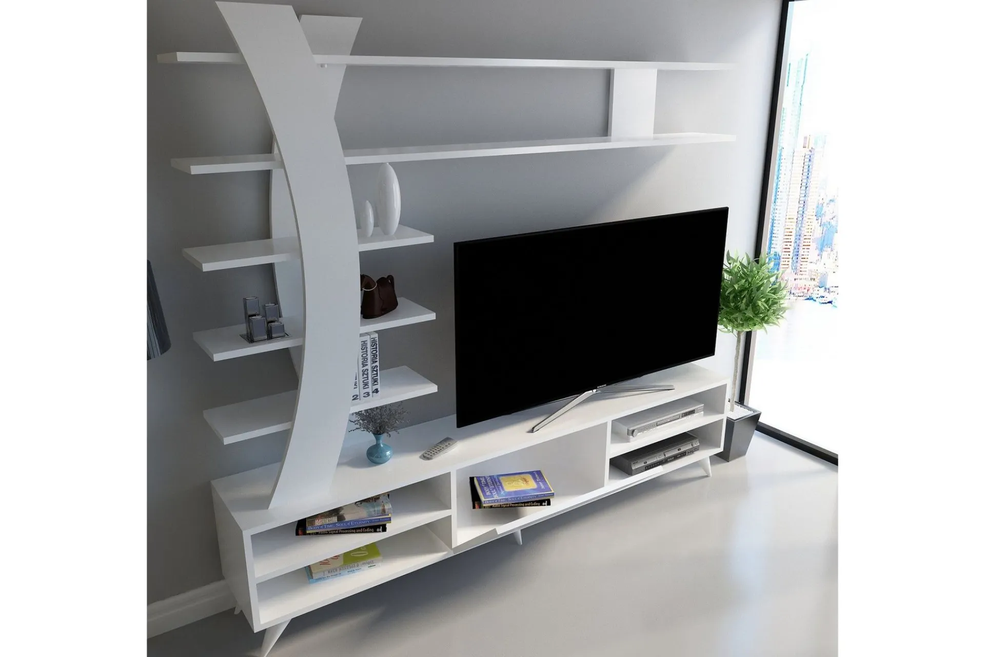 Tv-Møbelsett-Hejde TV-Benk 180 cm Hvit