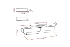 Tv-Møbelsett-Hejde TV-Benk 180 cm Hvit
