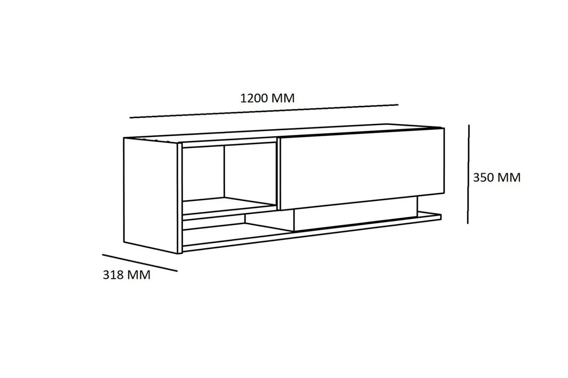 Tv-Benk & Mediabenk-Hejde TV-Benk 120 cm Hvit